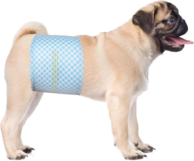 Disposable Belly Bands for Male Dogs, Puppy Diapers Male with Wetness Indicator, Super Absorbent Soft Male Dog Diapers, M, 20 Count