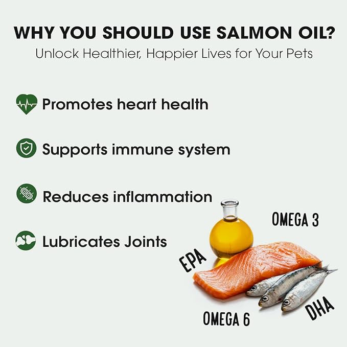 Wild Alaskan Salmon Oil for Dogs and Cats by Iceland Pure | 1,043 mg of Omega-3 per Teaspoon | Salmon Oil & Pollock Blend | BPA-Free Brushed Aluminum Epoxy Coated Bottle with Pump - 33 oz