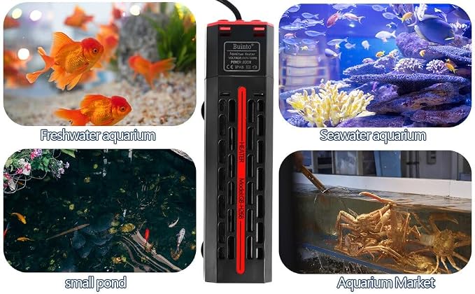 Aquarium Heater 300W/500W/800W/1200W, Submersible Fish Tank Heater with Digital LED Controller and Intelligent Leaving Water Automatically Stop Heating System, for Freshwater and Saltwater (1200W)
