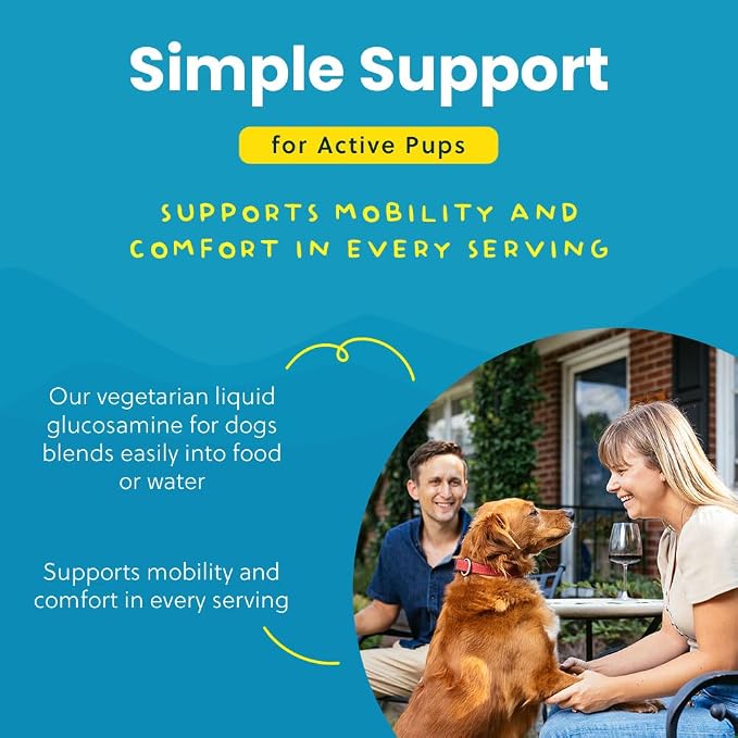Paramount Pet Health Plant-Based Liquid Glucosamine for Dogs, 1600mg Joint Support Chondroitin, MSM & Omega 3-6-9, Shellfish-Free Dog Arthritis Supplement for Mobility & Flexibility Made in USA 16 oz