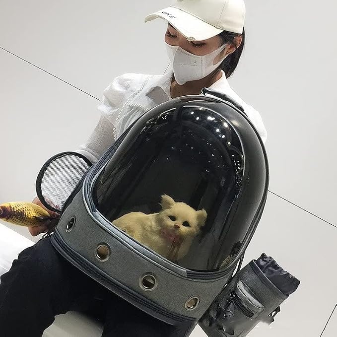 OLOTU Pet Backpack Soft Sided Cat Backpack, Airline Approved Cat Carrier with Removable Snack Bag, Portable Pet Backpack Carrier 28 * 37 * 41CM Spacious