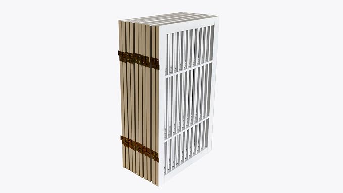 Urnporium Pet Dog Gate Freestanding, Strong Durable Folding Wooden Fence, Portable Acacia Hardwood Safety Barrier for Indoor & Outdoor Use (White Pet Gate, 10 Panel 30" Tall)