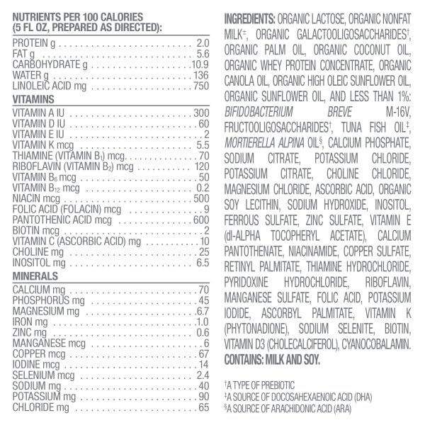 Happy Baby Organics A2 Stage 1 Infant Formula, 0-12 M, USDA Organic, Probiotics & Prebiotics, Iron & DHA, 22.9oz x2