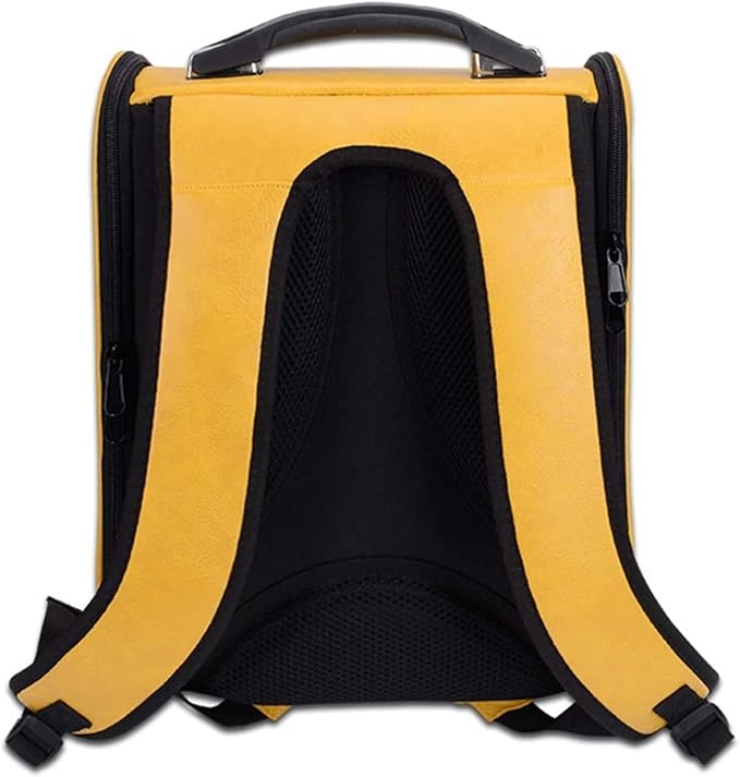 OLOTU Pet Backpack Transparent Ventilated Cat Backpack, Airline Approved Carrier Bag for Pet Travel, Portable Dog Backpack Carrier, Yellow Spacious