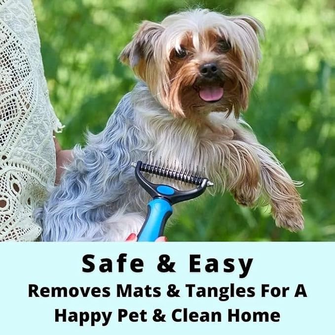 Nvroome ShdAway Professional Deshedding Tool - 2026 New Undercoat Rake Pet Brush Removes Tangles Knots (Rose)