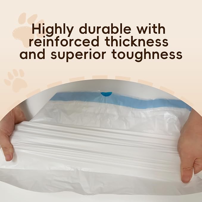 150 Counts Cat Litter Liners Bag Compatible with MW-SC01/MW-SC02/MW-LR01 Automatic Self Cleaning Cat Litter Box, 18" x 12.6"Heavy Duty Replacement Trash Bags with Drawstring, Waste Bags