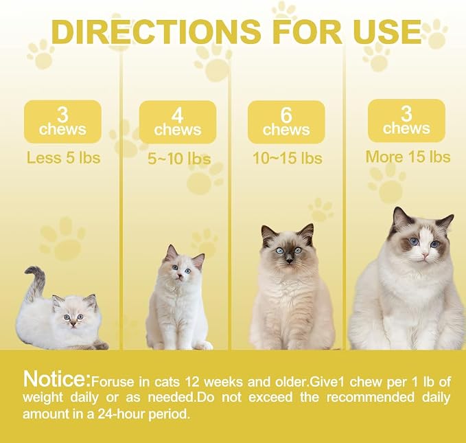 Cat Calming Treats 150 Count – L-Theanine 60mg + Tryptophan & Chamomile for Anxiety, Stress & Aggression Relief, Dual-Texture Chicken Flavor, All Breeds & Ages