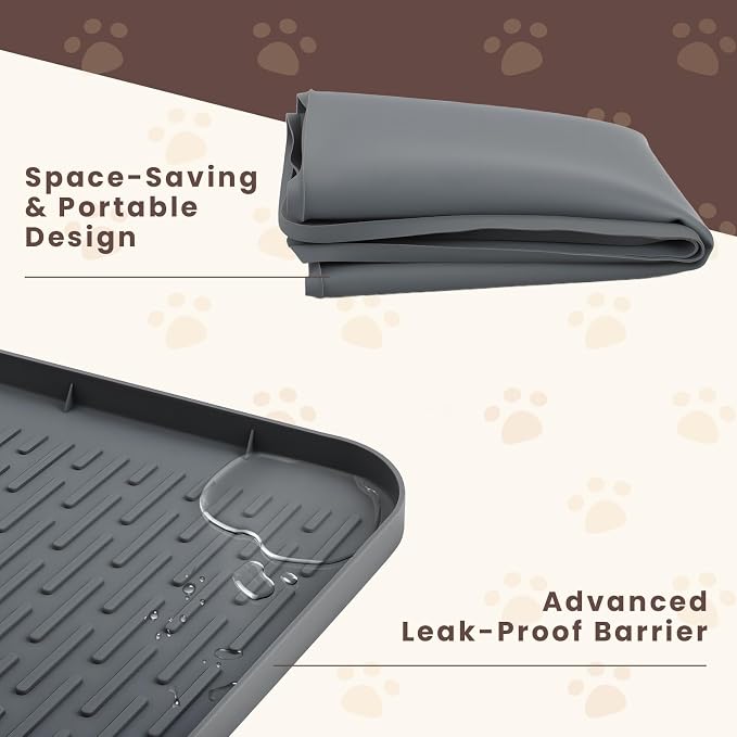 Premium 40"x28" Large Silicone Dog Pee Pad - Ultra-Durable, Non-Slip & Leakproof Reusable Puppy Training Mat, Pet Floor Protector for Crates & Kennels