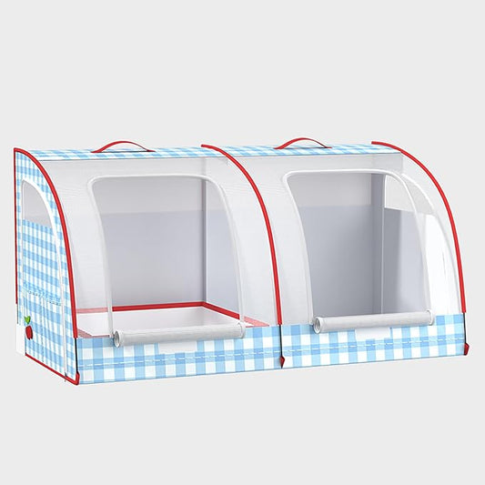 Double Cat Car Travel Carrier, 600D Oxford Foldable Portable Car Seat Kennel, Portable Pet Crate for 2 Cats and 2 Dog, Prevents Hair from Flying Around for Outdoor Camping (Blue, 39.4*19.7*19.7in)