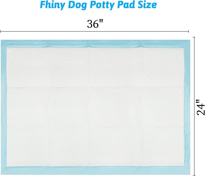 Fhiny Pee Pads for Dogs, 24" x 36" 20 PCS Extra Large Disposable Puppy Pads Leak-Proof Super Absorbent Potty Training Pad with Quick-Dry Surface for Cats Kittens Dogs or Other House Training Pets