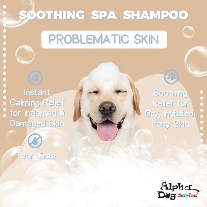Natural Dog Shampoo and Conditioner with Aloe Vera, pH Balanced Oatmeal Shampoo for Dogs, Tear-Free Dog Shampoo for Sensitive Skin, 26.4 Oz (Pack of 6)