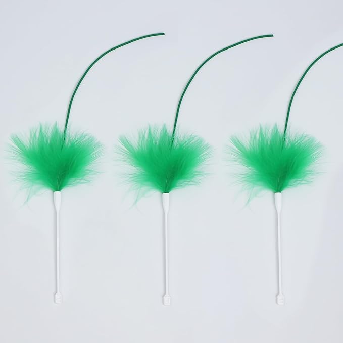 Sofolor Hide and Seek Cat Toys and Replacement Feather Wand (3 Pcs)