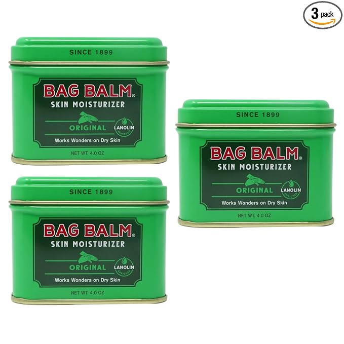 Bag Balm Vermont's Original for Dry Chapped Skin Conditions - Hand & Body (4 Ounce (Pack of 3))
