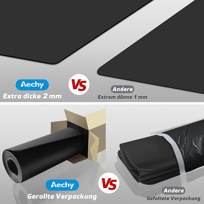 AECHY Silicone Mats for Kitchen Counter 27.5 x 16.5 Inch, 2mm Thick – Multipurpose Silicone Mat Thick Heat Resistant Mat Shipped Rolled Up Kitchen Counter Mat Nonslip Silicone Mats, Black