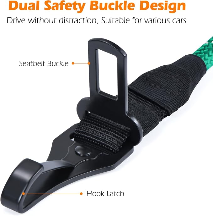 PetBonus Dog Seat Belt for Car and 2-Pack Silicone Collapsible Dog Bowls