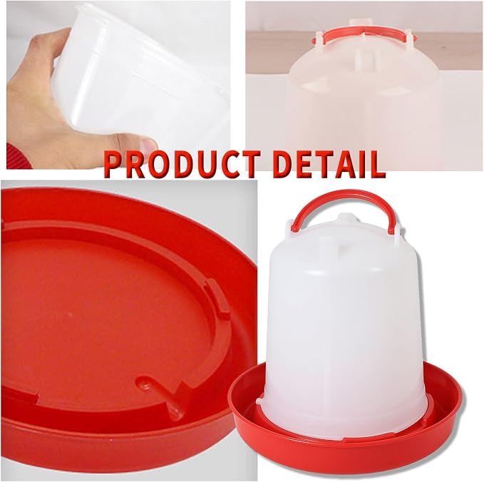2 Pack 3L Chicken Waterer Feeder – Large Capacity Poultry Drinker Set for Chicks, Ducks, Turkeys | Plastic Water Dispenser Container for Coop