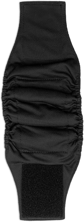PAW Inspired Belly Band Male Dog WRAP Washable, Black, Black Lining, X-Small, 3 Count