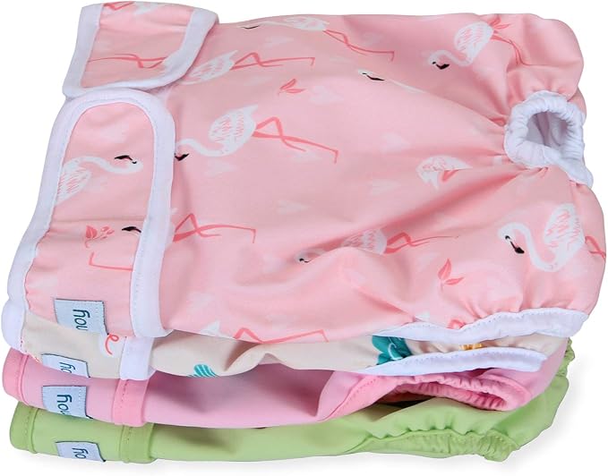Teamoy Female Dog Diapers for Heat 4-Pack, Reusable Dog Period Diaper Wraps for Incontinence, Training & Housebreaking,L2