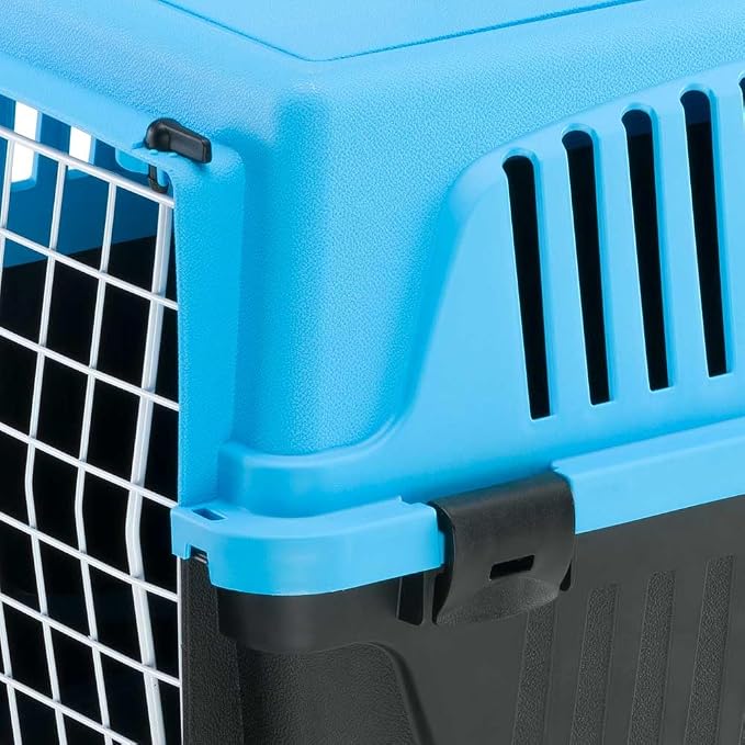 Ferplast Cat Carrier Small Dog Carrier, Secure, Practical, Easy to Clean, Durable Pet Dog/Cat Travel Box Cage up to 5 Kg. 48 x 32.5 x h 29 cm. Blue