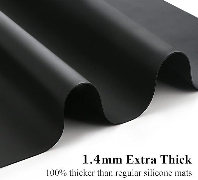 Gartful Silicone Mat for Crafts, 27.5 x 19.6 x 0.06 inches Silicone Pad Sheet Jewelry Resin Casting Mold, Extra Large Heat Resistant Countertop Mat, Non Skid Counter Table Protector, Placemat, Black