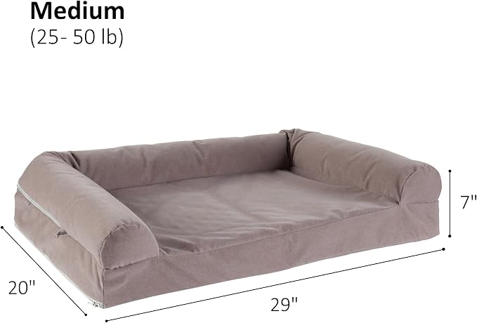 Happy Hounds Luna Sofa Dog Bed, Gray, Medium (29" x 20")