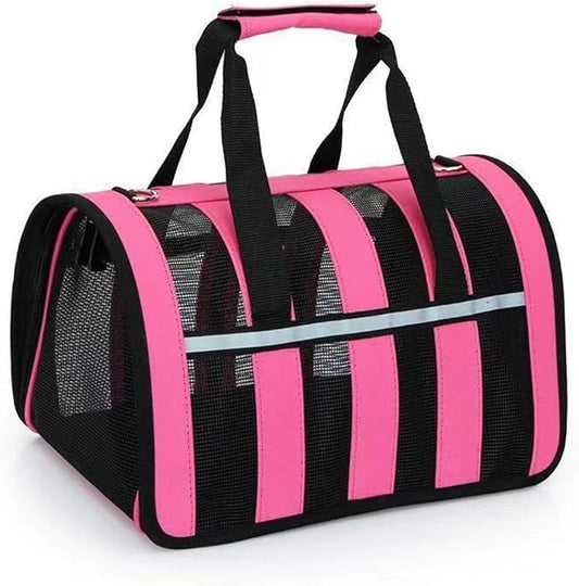 Handheld Foldable Single-Shoulder Dog Bag Large Capacity Cat Four-Season Outdoor Pet Mesh Breathable Portable Backpack(01,S)