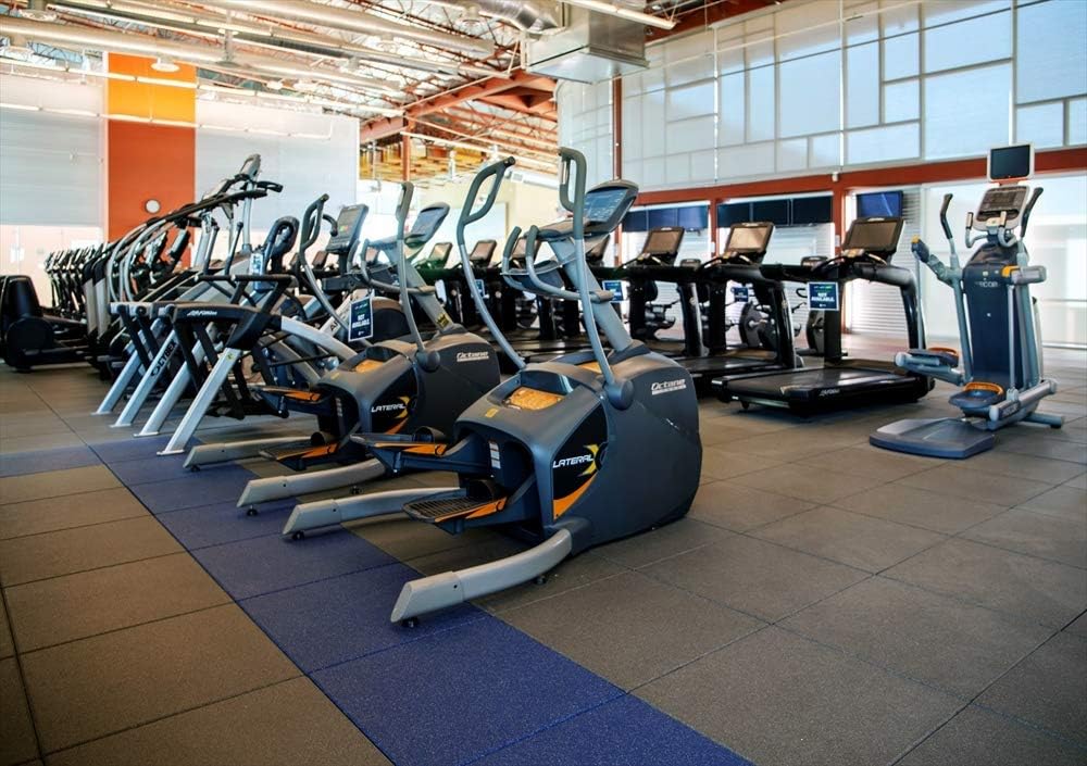 American Floor Mats - Extreme Rubber Gym Tiles - 1 Inch Thick Colorful - Superior Shock and Sound Absorbing - 35% Orange/Grey/White - 2' x 2' Single Tile (Covers 4 Sq Ft)