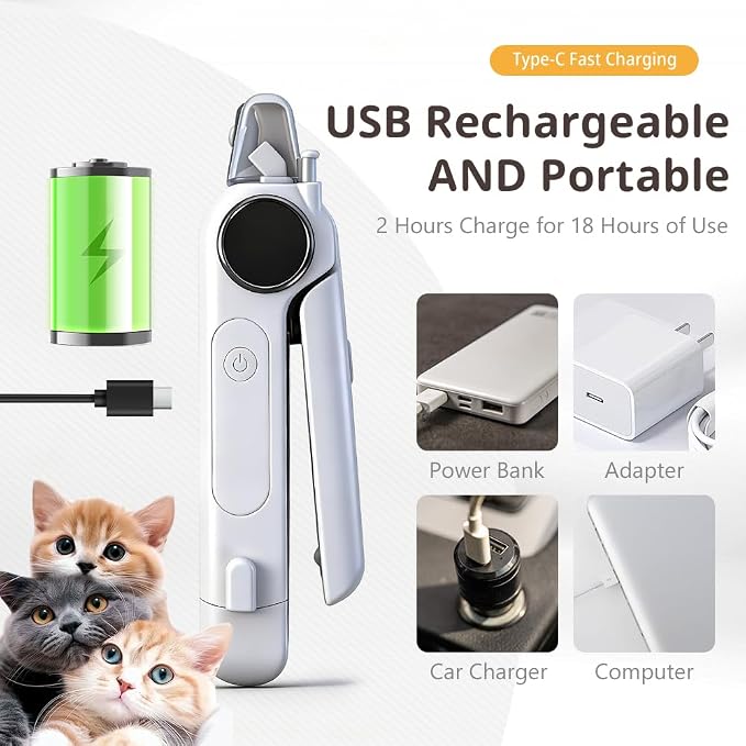 Pet Nail Grinder for cat Gray