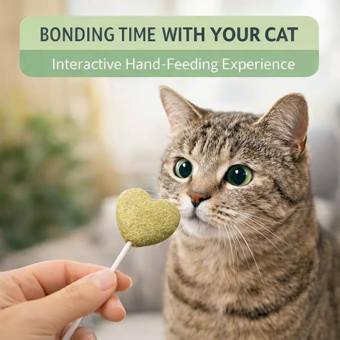 Freeze Dried Cat Treats Catnip Lollipops 4 Pops - High Protein Lickable Cat Nip Treats on Stick for Training Bonding - Cat Snacks No Artificial Flavors Preservatives for Kittens Cats All Ages