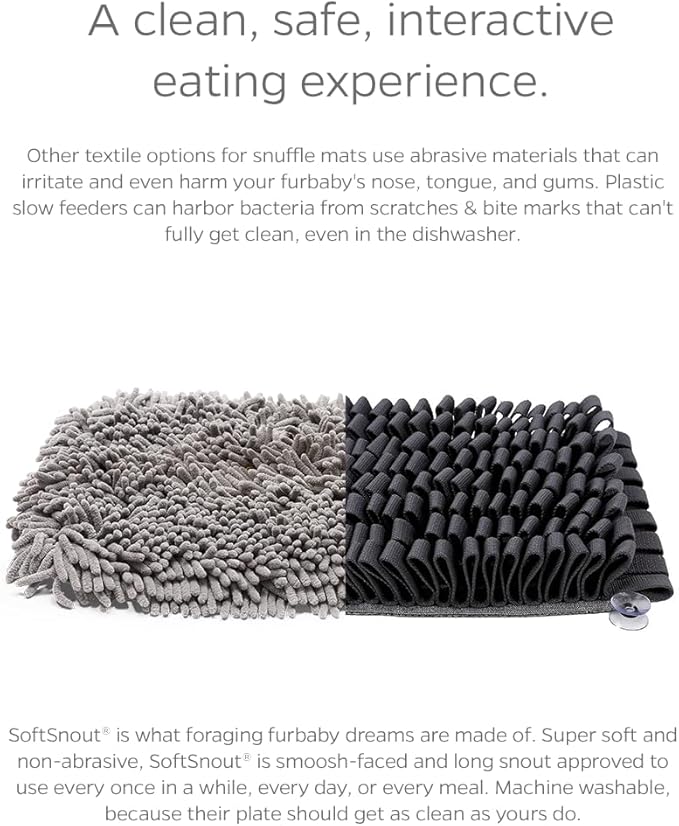 Pet Parents Forager Slow Feeder CAT and Dog Snuffle MAT and Feeding MAT, Forest Grey, Large