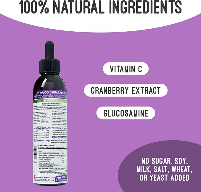 UroMAXX, Cat & Dog Urinary Tract Treatment, Bladder & Kidney Support for Dogs and Cats, Powerful Yet Gentle Pet Care, with Liquid Cranberry & Glucosamine, Chicken Flavor, 6 oz Bottle, 3 Pack