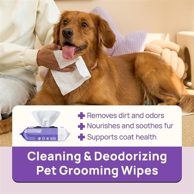 HICC PET Wipes for Dogs and Cats, Vet-Recommended Hypoallergenic Dog Wipes for Paws, Butt and Fur, Dog Cleaning Wipes & Dog Bath Wipes, Deodorizing Grooming Wipes for Dogs, Cats, Horse, 100 Count | Pet Wipes for Paws & Butt, Dog Bath Wipes, Deodorizing...
