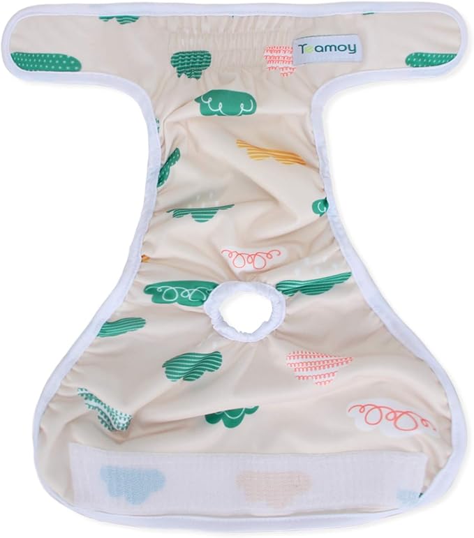 Teamoy Female Dog Diapers for Heat 4-Pack, Reusable Dog Period Diaper Wraps for Incontinence, Training & Housebreaking,L1