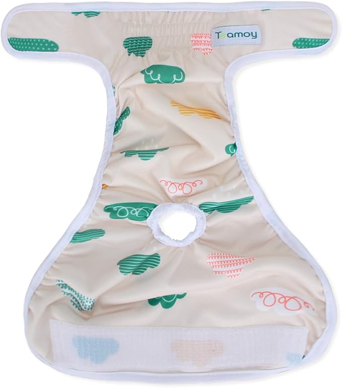 Teamoy Female Dog Diapers for Heat 4-Pack, Reusable Dog Period Diaper Wraps for Incontinence, Training & Housebreaking,L2