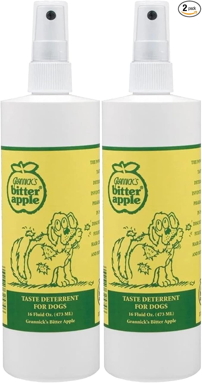 Grannick's Bitter Apple Taste Deterrent Spray Bottle for Dogs, 16 Ounces. Pack of 2
