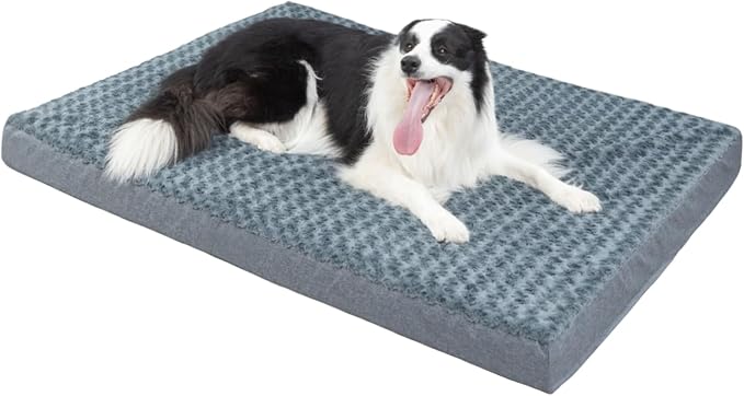 KHONSU PET Dog Bed Mat Plush 4in Orthopedic Pad for Large Dogs up to 150 lbs Waterproof Removable Cover Machine Washable for XXXL Dogs