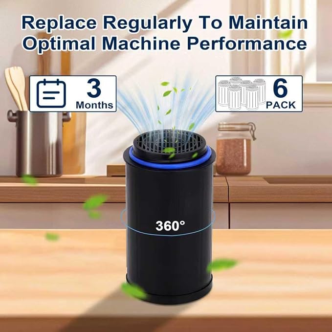 FC-50 Replacement Filters Compatible with Vitamix Foodcycler FC-50, FC-30 Models, Activated Carbon Odor Absorbing Filter, Compost Bin Odor Eliminator for Kitchen (6 Packs)
