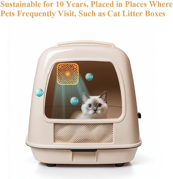 Cat Litter Deodorizer 99%, Pet Odor Eliminator for Strong Odor with Catalyst Filter, Air Purifier Plug In Air Freshener for Home & Pets Litter Box Room Wardrobe Toilet Shoe Cabinet (2-Pack）