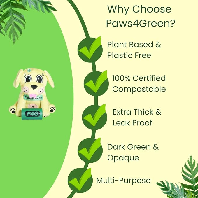100% Certified Home Compostable Poop Bags (135 Count 9 Rolls), Plant Based, Extra Thick (20 Micron), Leak Proof, Unscented Standard Size 9 X 13'', ASTM D6400 & EN 13432 Compliant