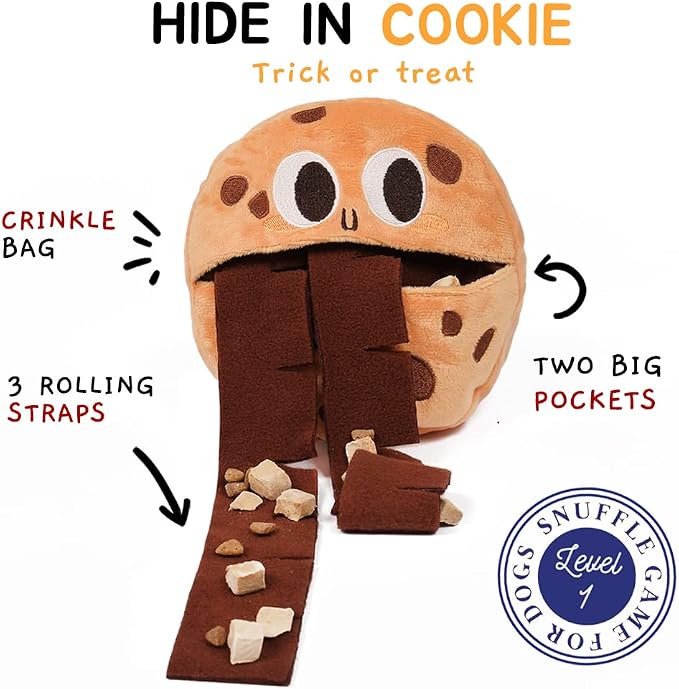 CHEWFFON Dog Puzzle Toys,Hide and Seek Dog Toys Potato Chips & Dog Enrichment Toys,Hide and Seek Dog Toys Cookie