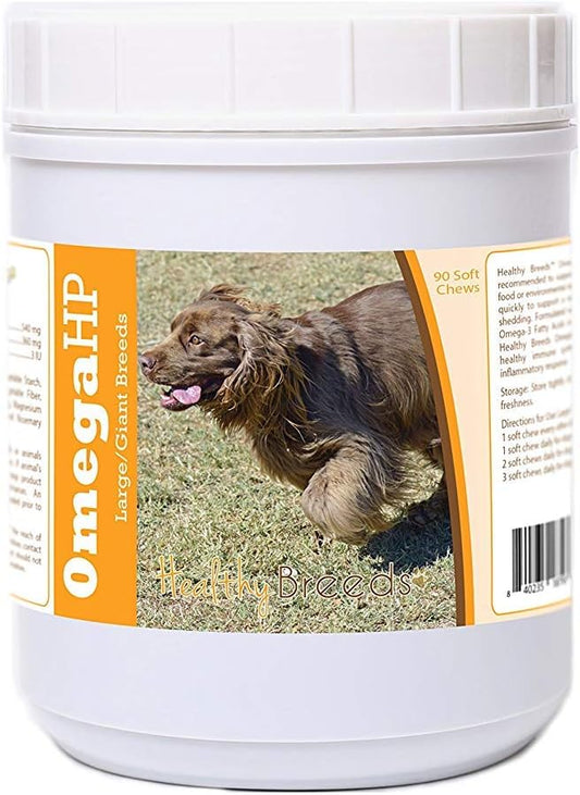 Healthy Breeds Sussex Spaniel Omega HP Fatty Acid Skin and Coat Support Soft Chews 90 Count