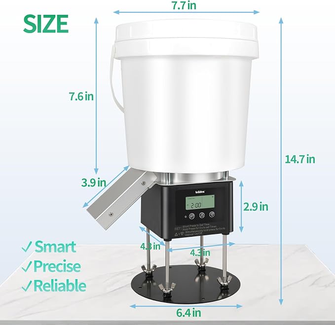 Automatic Fish Feeder for Pond, Briidea Outdoor Pond Feeder with 4L Capacity, Timed Feeding, Anti Clog System, Wildlife - Proof Design & Waterproof Housing