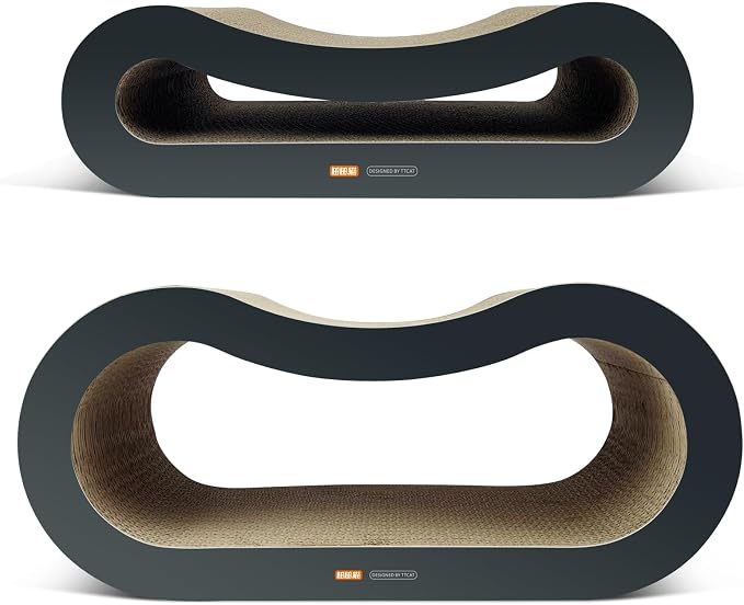 TTCAT Cat Scratching Pad, 2 in 1 Corrugated Cardboard Cat Scratcher Lounge for Indoor Cats, Durable Cat Scratching Board Reversible with Catnip for Furniture Protection.