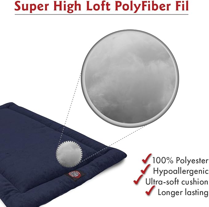 Majestic Pet 720570929975 Villa Crate Dog Bed Mat, Navy Blue, 36"