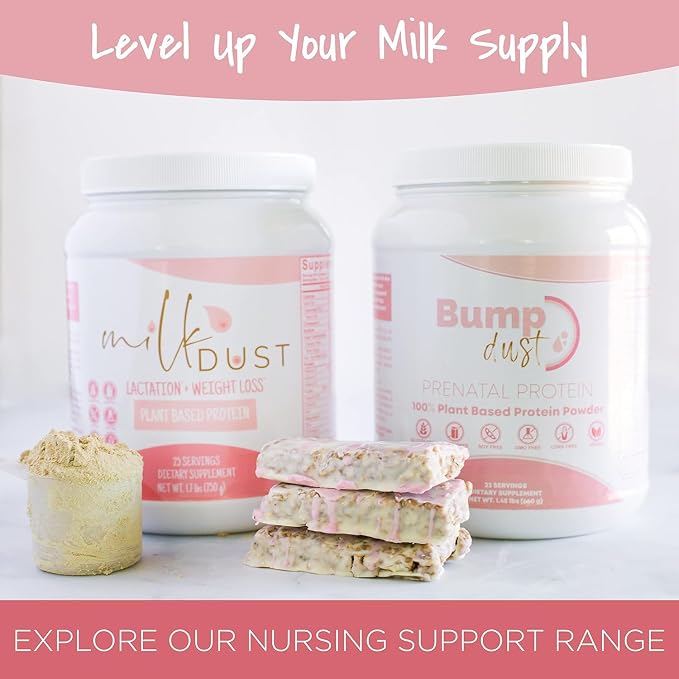Milk Dust Lactation Protein Powder for Breastfeeding Moms, 16g Protein, Vegan Pea Protein, Dairy-Free, Supports Milk Supply & Energy, Vanilla, 660g, 22 Servings