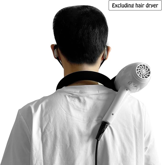 DAWAZ pet Grooming Dog Hair Dryer Water Blowing Machine Neck Hanging Bracket Universal Adjustment Free Your Hands (D1), BLACK