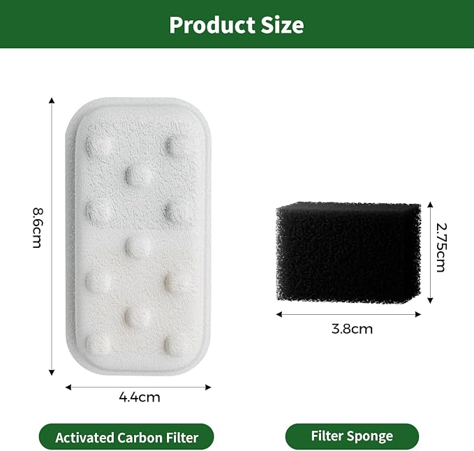 24 Pack Replacement Filters/Sponges (12+12) - Individually packaged-Applicable to APAUK Cat Water Fountain Stainless Steel (APFSS-3201)