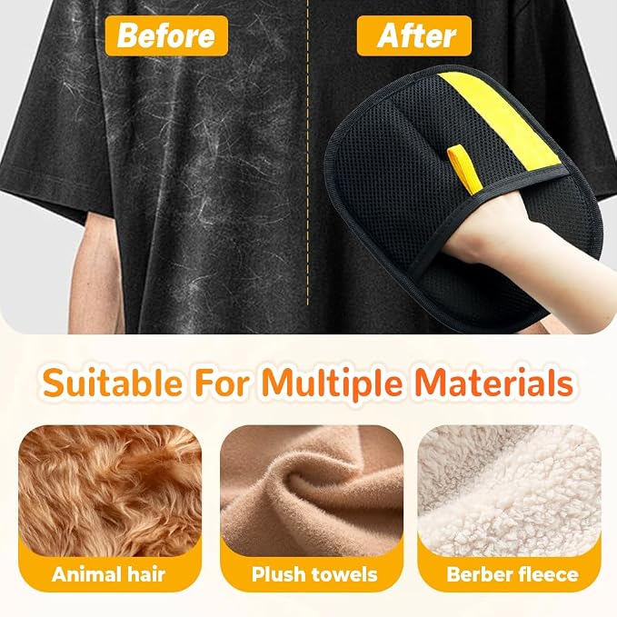 Electrostatic Pet Hair Removal Glove, Hair Cleaning Gloves for Pets Grooming, Dog Hairs Remover Gloves for Bed Clothes