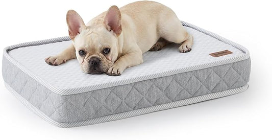 ZOMISIA Breathable Orthopedic Dog Bed for Medium Dog, Reversible Warm & Cooling Dog Bed Mattress for All Season, 4" Thick Honeycomb Supportive Pet Bed with Detachable Non-Slip Bottom, Waterproof Cover