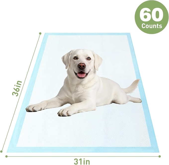 Pee Pads for Dogs ,Disposable Dog Traning Pads Leak-Proof Dog Pee Pads Extra Large,Quick-Drying Absorbent Wee Wee Pad for Dogs Puppy Pad XXL 31"x36" ,60 Count